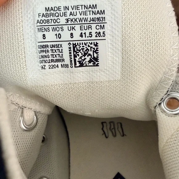 Converse Chuck Taylor All Star Lugged 2.0 Black Sneakers Women Size 10 Men 8 - Picture 7 of 7